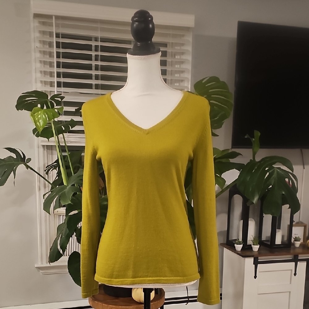Lord & Taylor Extra Fine Marino V-Neck Sweater
